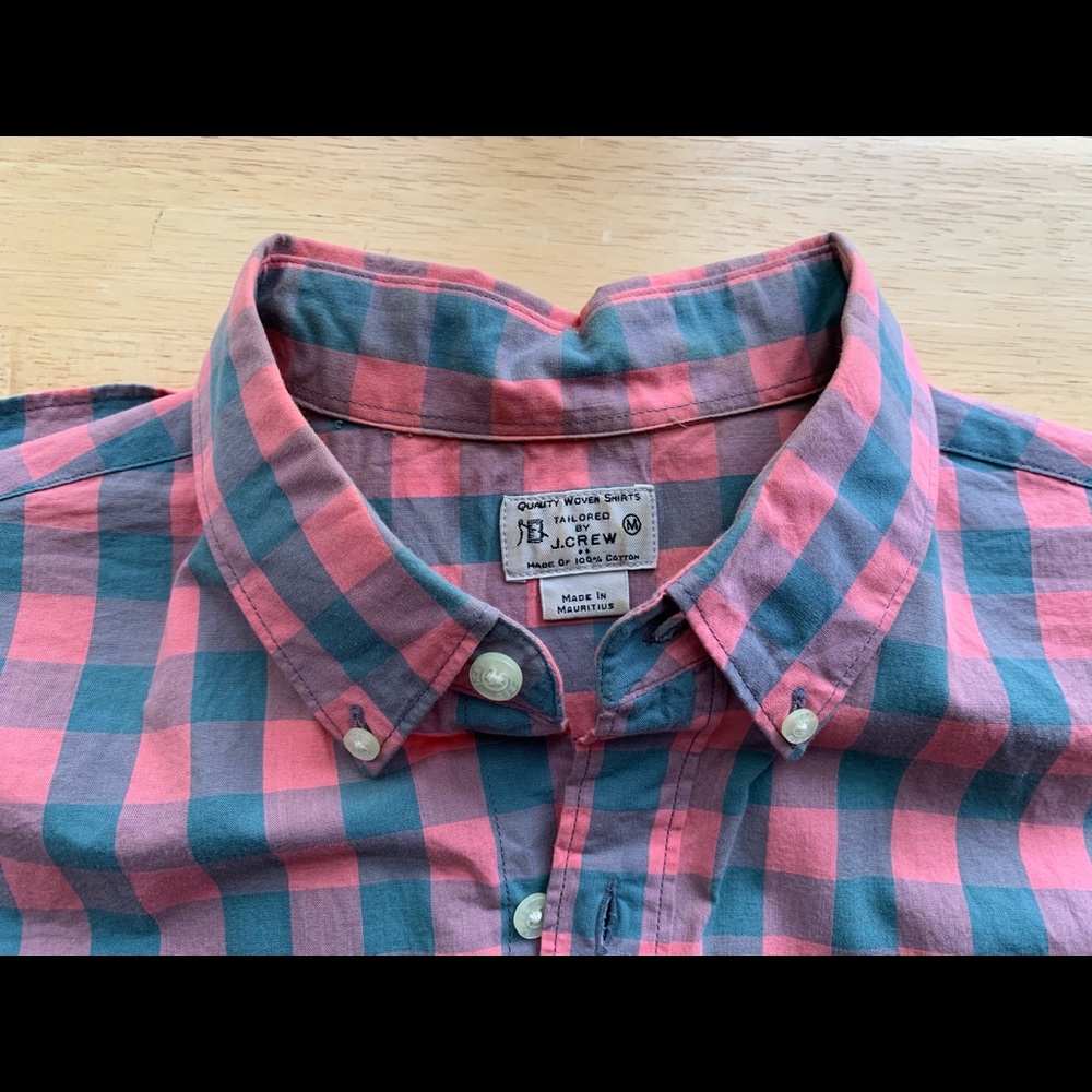 J. Crew shirt sleeve gingham shirt, Medium